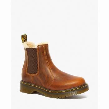 Dr Martens Női 2976 Faux Fur Lined Chelsea Csizma Barna